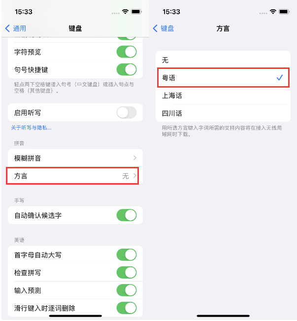 临夏市苹果14服务点分享iPhone 14plus设置键盘粤语方言的方法 